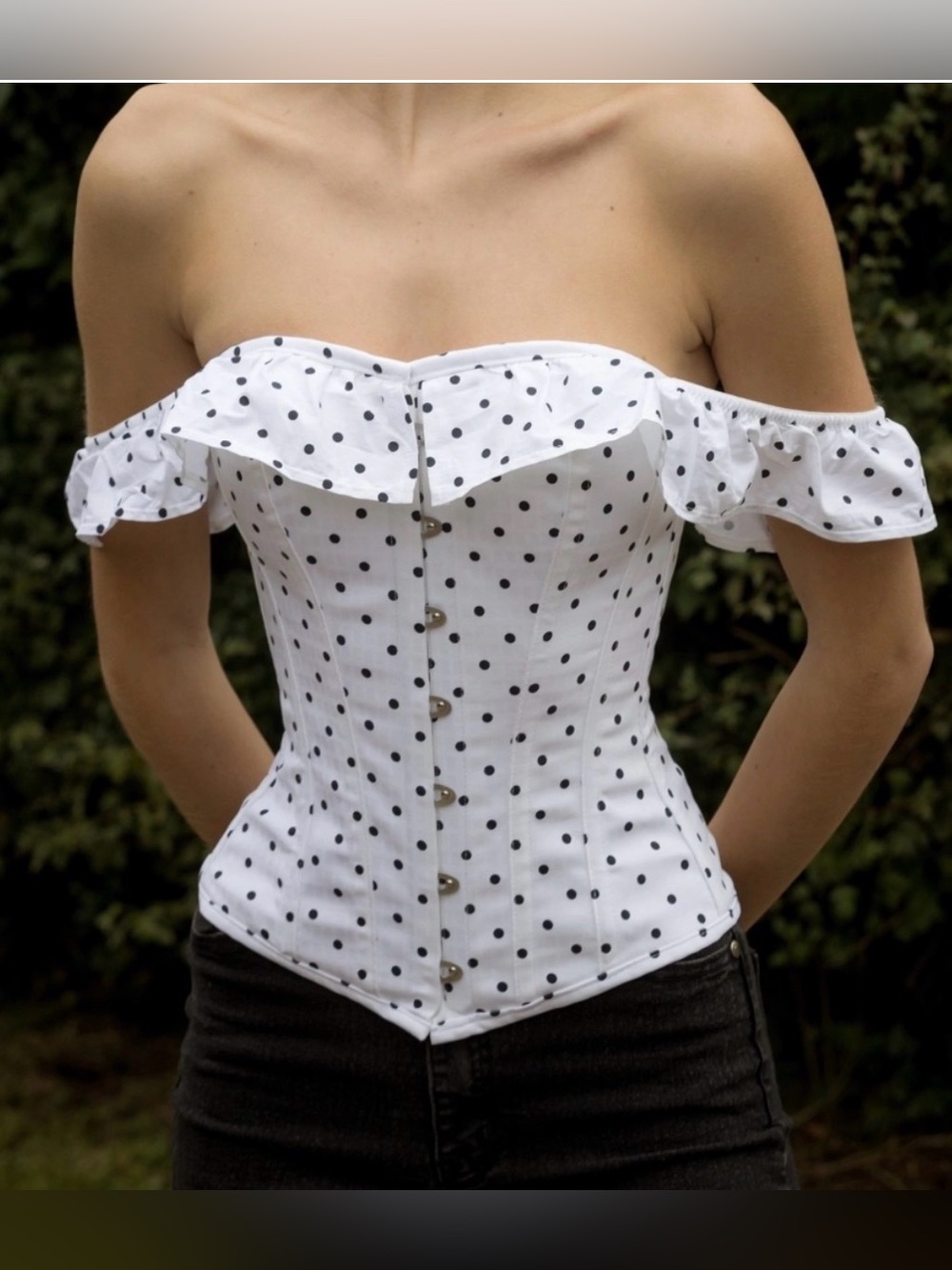NWT Corset Story Polka Dot Straight Bustline Corset Women’s UK 10 US 6